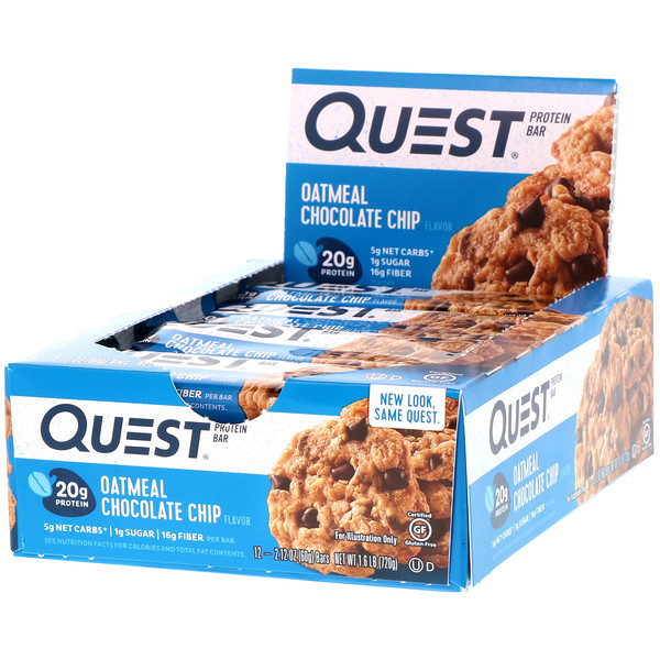 Quest Bar Oatmeal Chocolate Chip 12 Bars