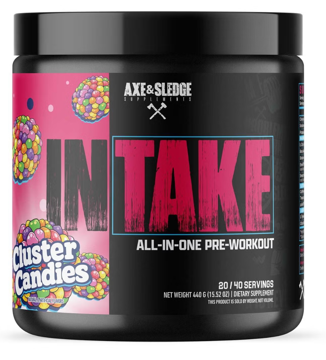 Axe & Sledge INTAKE Pre Workout Cluster Candies  Flavor 20/40 Servings