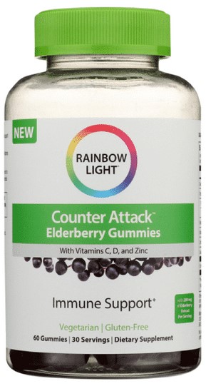 Rainbow Light New Counter Attack  Elderberry 60 Gummies