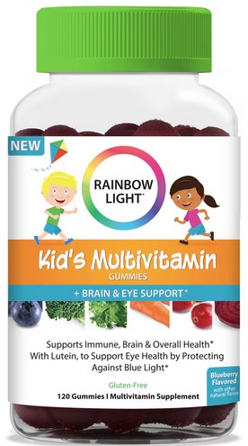 Rainbow Light New Kid's Multi Gummies + Brain & Eye Health Support 120 Gummy
