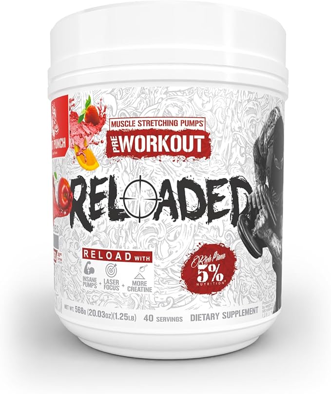 5% Nutrition Reloaded Pre Workout 40 Servings Fruit Punch