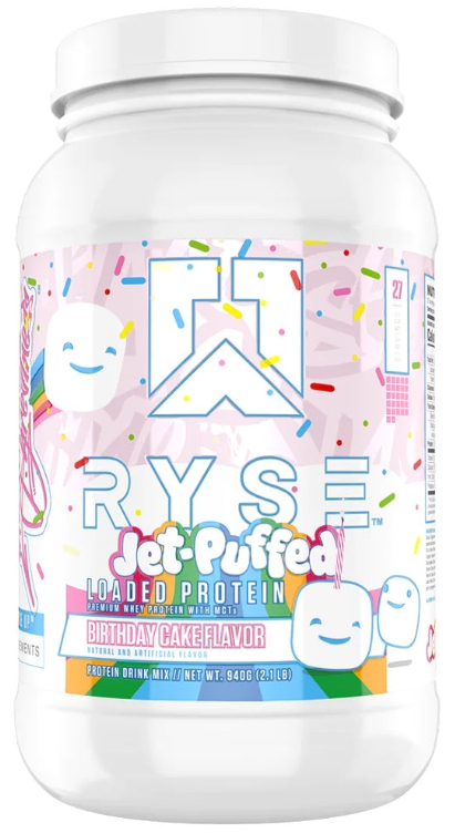 Ryse Loaded Protein Jet - Puffed Birthday Cake Flavor 2LB 27 Servings