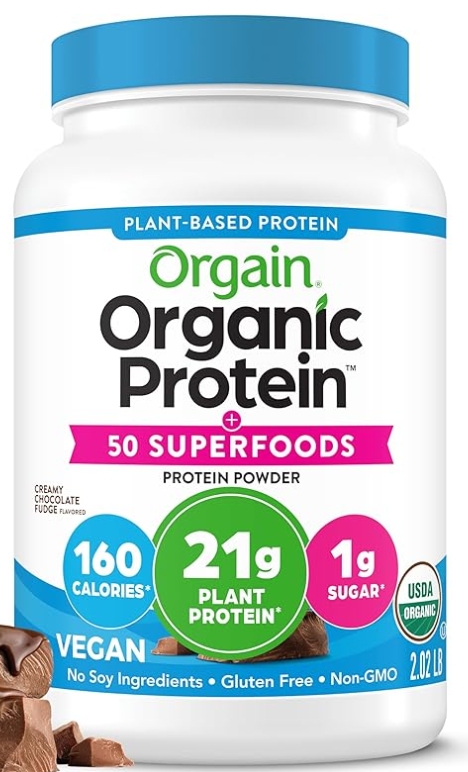 Orgain 50 Superfoods 21g Plant Protein 2.1 lb Chocolate Flavor 18 Servings