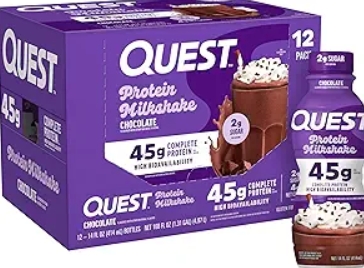 Quest Protein Milkshake 45g Protein 12 pack RTD Chocolate