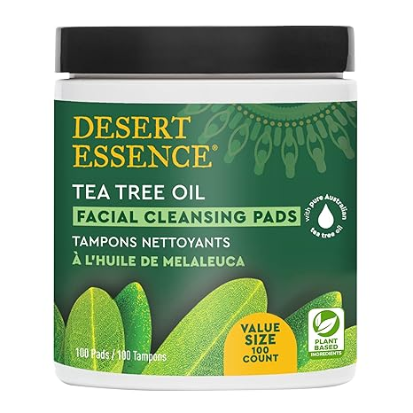 Desert Essence - Tea Tree Oil Facial Cleansing Pads 100ct Pads