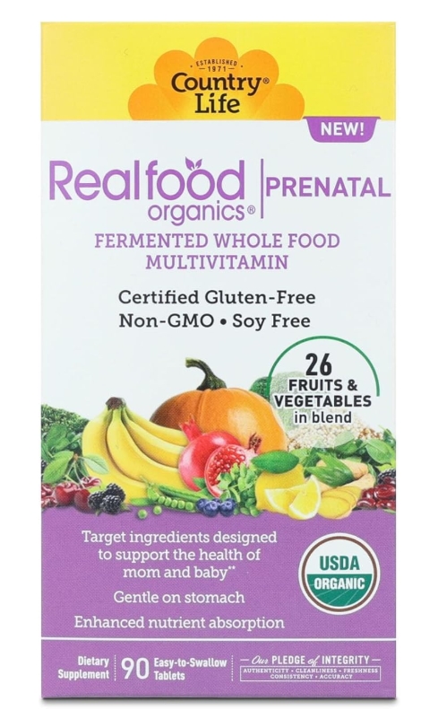Realfood Organics Fermented Whole Food Prenatal Multivitamin 90 tabs 