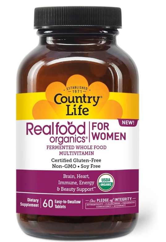 Realfood Organics Fermented Whole Food Multivitamin  For Women 60 tabs