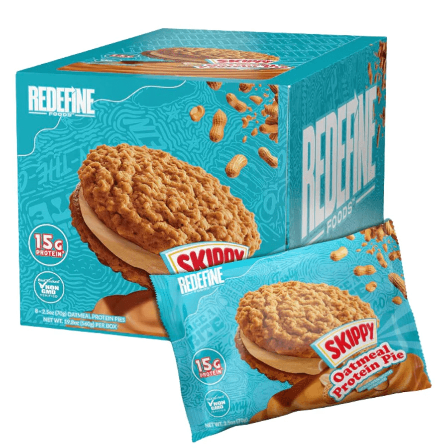 Redefine Foods - Skippy Oatmeal Protein Pie Original PB Flavor 15g Protein 8 Pies 