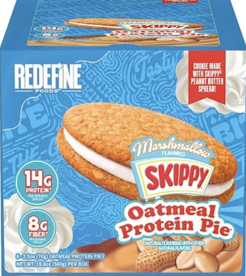 Redefine Foods - Skippy Oatmeal Protein Pie Marshmallow Flavor 14g Protein 8 Pies
