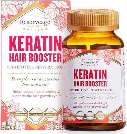 Reserveage Keratin Hair Booster w/ Biotin & Resveratrol  60 capsule