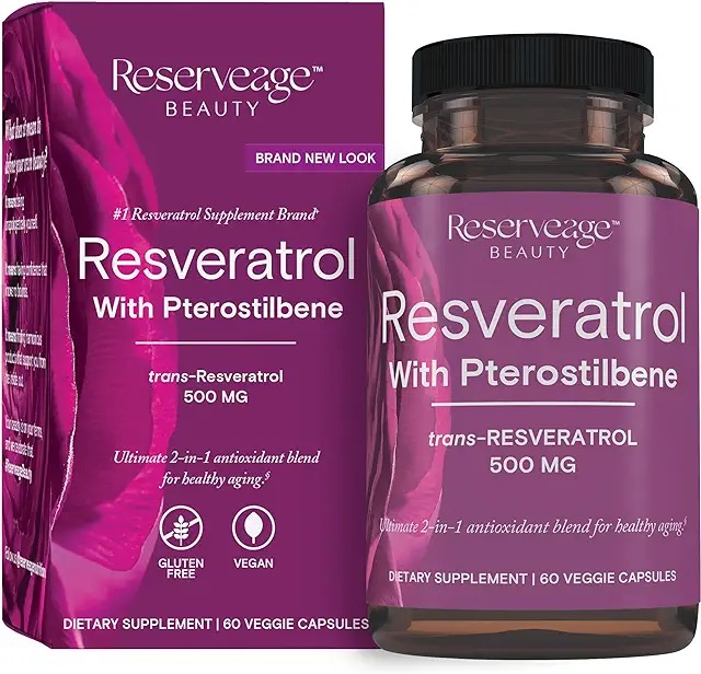 Reserveage Resveratrol w/ Pterostilbene 500 mg  60 capsule