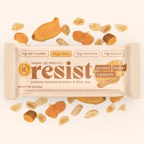 Resist Protein And Fiber Bar Peanut Butter Turmeric 12 / 50Gm Bars