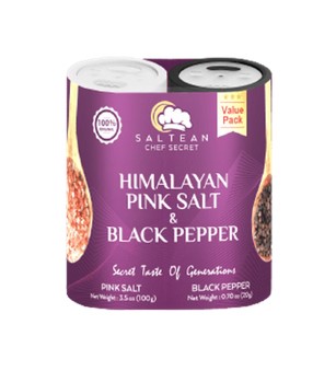 Saltean - Pink Himalayan Salt & Pepper Set 3.5 oz