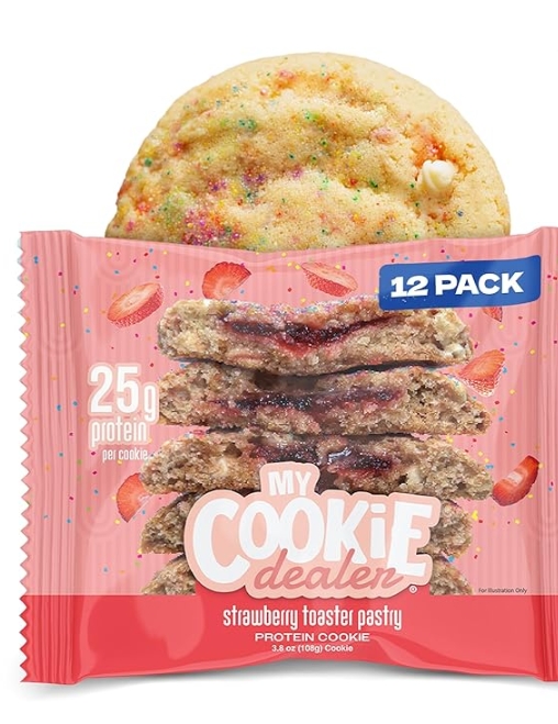 My Cookie Dealer 25g Protein 12 cookies  Strawberry Toaster Pastry Flavor