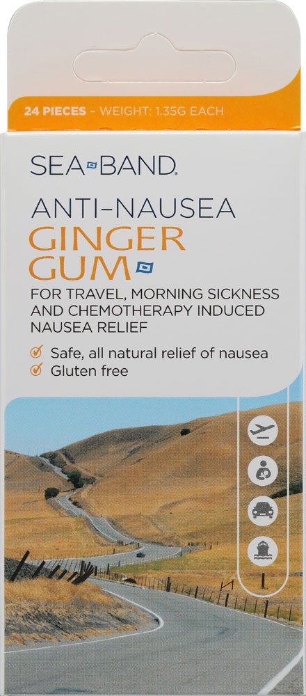 Sea-Band - Anti-Nausea Ginger Gum 24 Ct