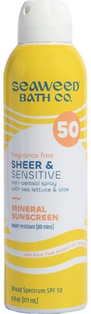 Seaweed Bath Co. - Sheer Mineral Sensitive Spray Spf 50 6 ounce