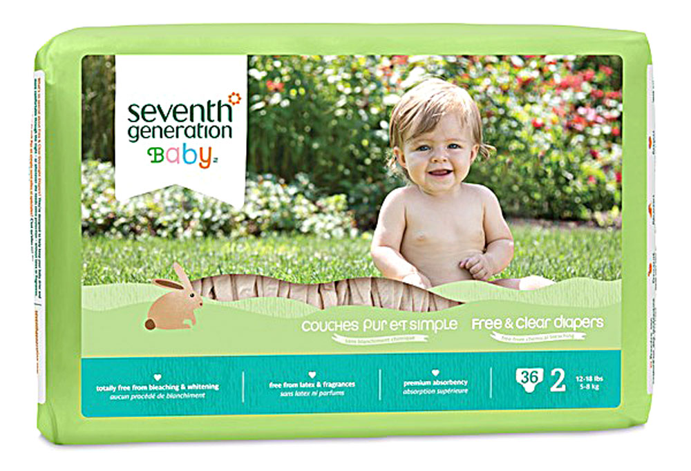 Seventh Generation Baby Diaper,Stg 2,12-18Lb  36 CT