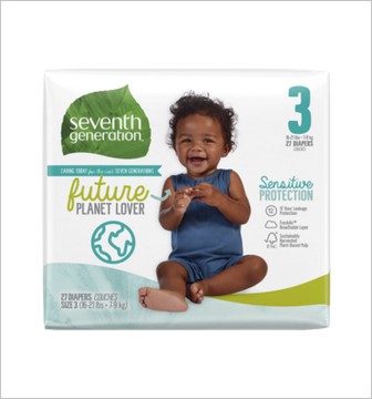 Seventh Generation Baby Diaper,Stg 3,16-28Lb  31 CT