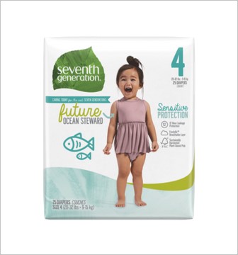 Seventh Generation Baby Diaper,Stg 4,22-37Lb  27 CT