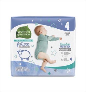 Seventh Generation Baby Diaper,Stg 4,Ovrnght  24 CT