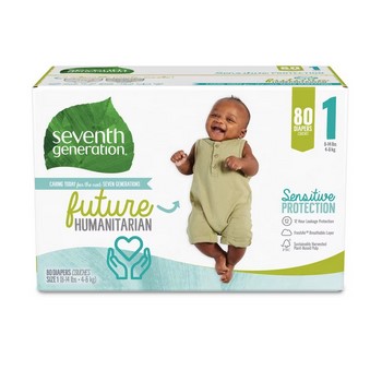 Seventh Generation Baby Diaper,Stg1,Jumbo  80 CT
