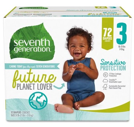 Seventh Generation Baby Diaper,Stg3,Jumbo  62 CT