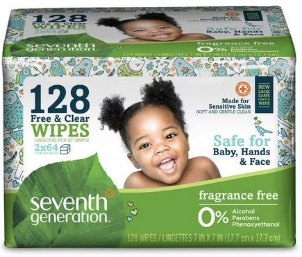 Seventh Generation Baby Wipes,Free&Clr,Refll 128 CT-OUT OF STOCK