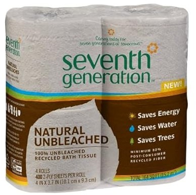 Seventh Generation Bath Tissue 2-Ply Unbleached 4 rolls 400 CT-OUT OF STOCK
