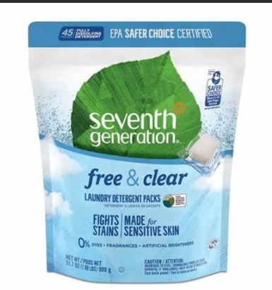 Seventh Generation Laundry Det Packs,Fr&Clr  30 CT