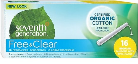 Seventh Generation Tampon,Regular,Applctr  16 CT