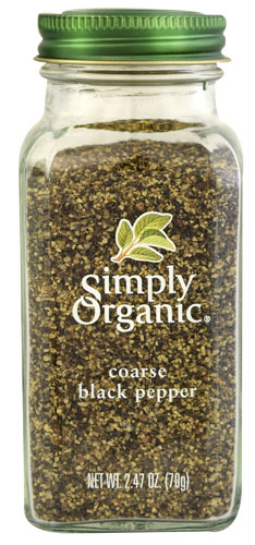 Simply Organic - Pepper,Og2,Black,coarse grind 2.47 Oz