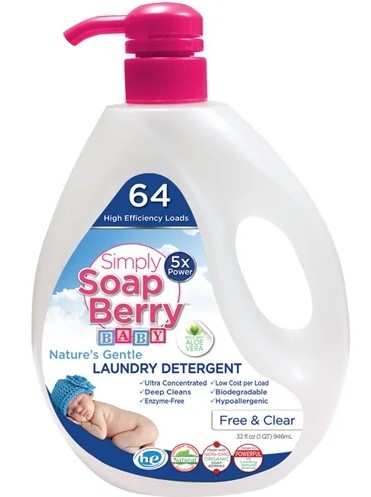 Simply Soap Berry Laundry Detergent Baby Free & Clear 64 Load 32 FZ