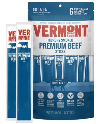 Vermont Smoke & Cure Hickory Smoked Beef Sticks 6 Pack (1oz sticks)