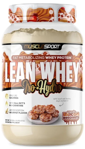 Muscle Sport Lean Whey Iso-Hydro 2pnds 26Serv Maple Bacon Doughnuts