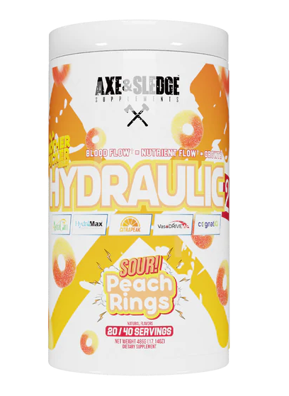 Axe & Sledge Hydraulic 2 Sour Peach Rings Flavor 20/40 Servings