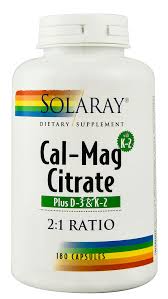 Solaray - Calcium & Magnesium Citrate with Vitamins D-3 & K-2, 2:1 Ratio 180 Capsule