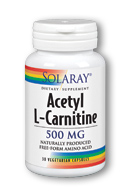 Solaray - Acetyl L-Carnitine 500 mg 30 Veg Cap