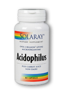 Solaray - Acidophilus 3 Strain Probiotic & Prebiotic Carrot Juice 3 bil 60 Veg Cap