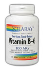 Solaray - Vitamin B-6, Two-Stage Timed-Release 100 mg 120 Veg Cap