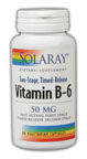 Solaray - Vitamin B-6, Two-Stage Timed-Release 50 mg 60 Veg Cap