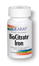 Solaray - BioCitrate Iron 25 mg 60 Veg Cap