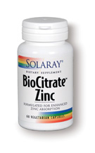 Solaray - BioCitrate Zinc 50 mg 60 Veg Cap