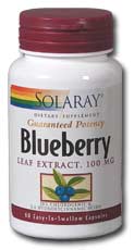 Solaray - Blueberry Leaf Extract 100 mg 60 Veg Cap-UNAVAILABLE