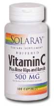 Solaray - Vitamin C with Rose Hips & Acerola, Buffered 500 mg 100 Veg Cap