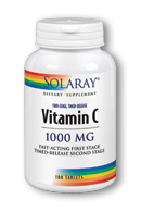 Solaray - Vitamin C with Rose Hips & Acerola, Two-Stage Timed-Release 1000 mg 100 Tablet