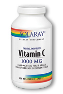 Solaray - Vitamin C with Rose Hips & Acerola, Two-Stage Timed-Release 1000 mg 250 Veg Cap