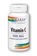Solaray - Vitamin C with Rose Hips & Acerola 500 mg 100 Capsule