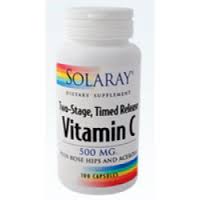 Solaray - Vitamin C with Rose Hips & Acerola, Two-Stage Timed-Release 500 mg 100 Veg Cap