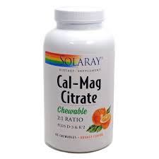 Solaray - Calcium & Magnesium Citrate with Vitamins D-3 & K-2, 2:1 Ratio 90 Chewable