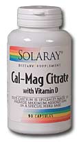 Solaray - Calcium & Magnesium Citrate, with Vitamin D-2, 2:1 Ratio 180 Veg Cap